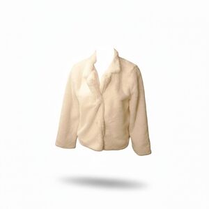 Children's Place Girl's Soft Cozy Faux Fur Soft White Snap Jacket Size XXL 16